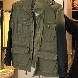 Green army jacket w black sleeves
